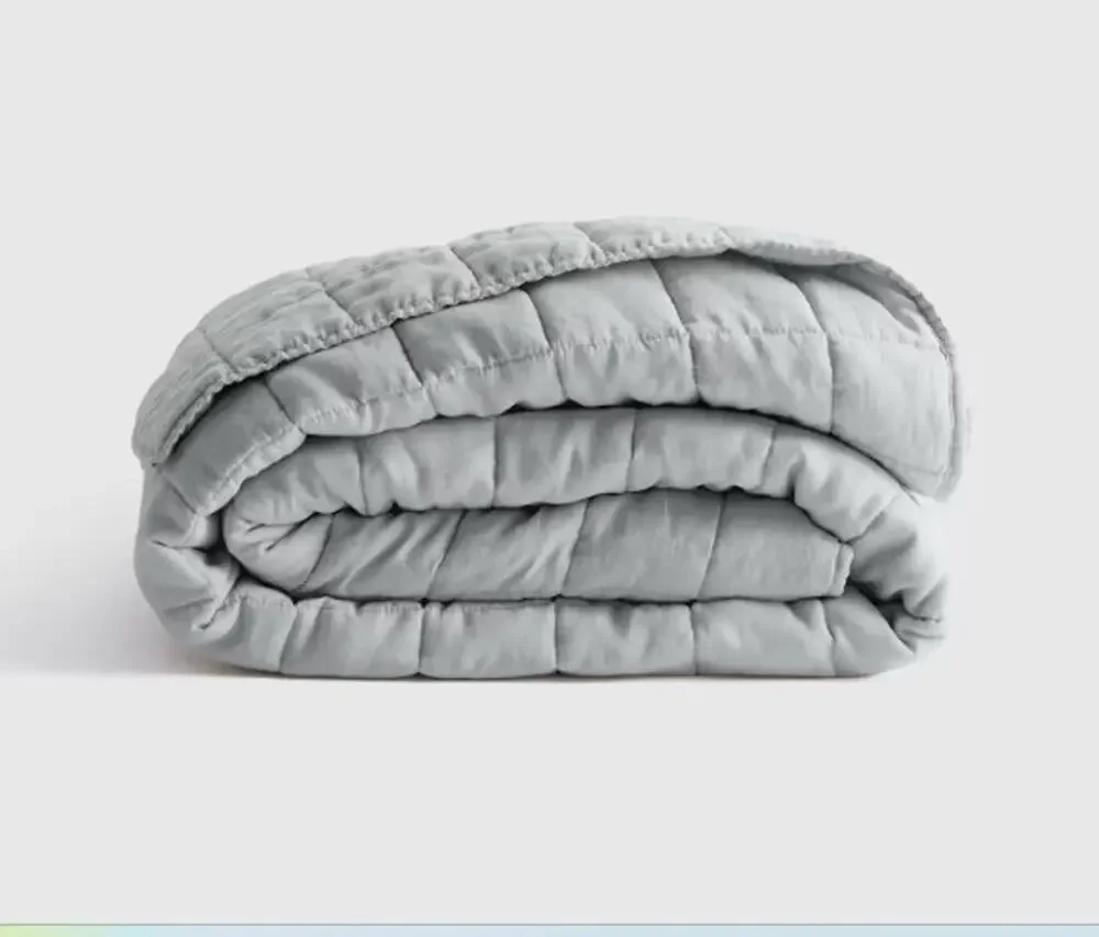 NEW Quince European Linen Box Quilt Only MIST Full Queen  NO SHAMS
